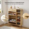 Karl Home Rattan 2-Drawer 1-Storage Cabinet with 5 Open Shelves Shoe Cabinet - 2 of 4