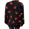 Women's Plus Size Cardigan Soft Print Long Sleeve Open Front Knit Sweaters - 4 of 4