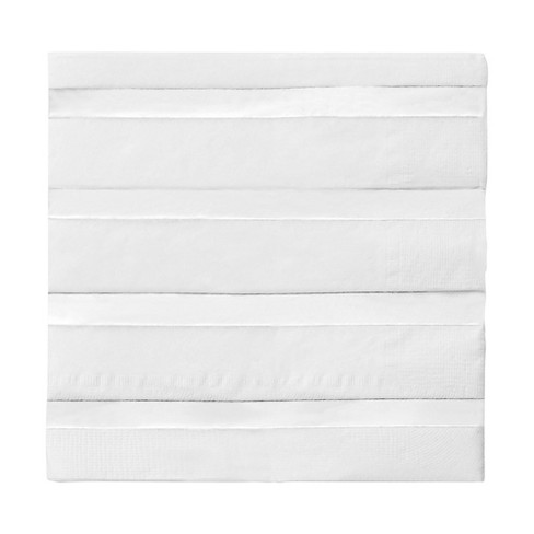 Smarty Had A Party White with Silver Stripes Paper Beverage/Cocktail Napkins (600 Napkins) - image 1 of 1