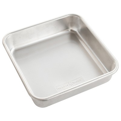 P&P CHEF 8 Inch Square Baking Cake Pan with Lid, Stainless Steel