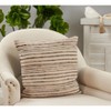 Saro Lifestyle Striped Pillow - Down Filled, 20" Square, Natural - 3 of 3