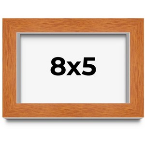PosterPalooza | Photo Size Modernist Brown Picture Frame - UV Acrylic, Foam Board Backing, Hanging Hardware - 1 of 4