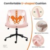FURNIinspire Task And Office Chairs Cross Legged Armless Swivel Fabric Home Office Chair, Task Chair With Wheels, Pink, 25.95"*19.45"*37.7" - 3 of 4