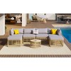 Chic Crate-7-Piece Weatherproof Rattan Sectional Sofa Set - Thick Cushioned Modular Furniture (Freestyle Conversation Seating, Gray) - 2 of 4
