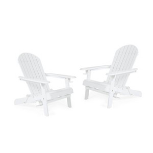 2pk Bellwood Outdoor Acacia Wood Folding Adirondack Chairs with Cup Holders - Christopher Knight Home - 1 of 4