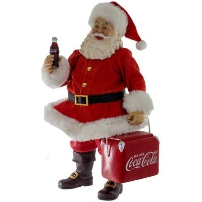 Kurt Adler Fabriché Santa with Coca-Cola Cooler Christmas Table Piece Figurine, 10.5in