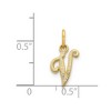 Black Bow Jewelry The Sadie 14k Yellow Gold Mini Satin Script Initial Charm, Letter V - 4 of 4
