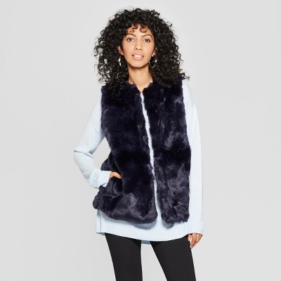 womens faux fur vest target