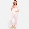 Anna-Kaci Lounge Women's Embroidered Collar Pajama Set with Ruffle Trim and Button-Up Top - 4 of 4