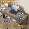 Dresser for Bedroom with 6 Drawers, Modern Wooden Bedroom Dressers with Power Outlet and Led Lights, 55 Inch Wide TV Dresser for Home Office - 4 of 4