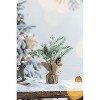 Gulches Series  Green Shatterproof Real Touch Pine Tree in Pot Christmas Ornament - 2 of 4