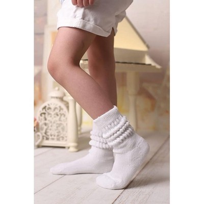 Kids Cotton Knee High Slouch Socks – 3 Pairs, Ages 3-15 | Soft, Breathable & Elastic