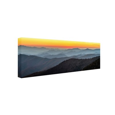 Trademark Fine Art-Pierre Leclerc 'Great Smoky Sunset' Multi Panel Art Set Large 3 Piece