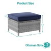 Sonkuki 2-Piece Ottomans with Solution-Dyed Fabric Cushion, All-Weather Wicker Ottomans, Ideal for Patio - 3 of 4