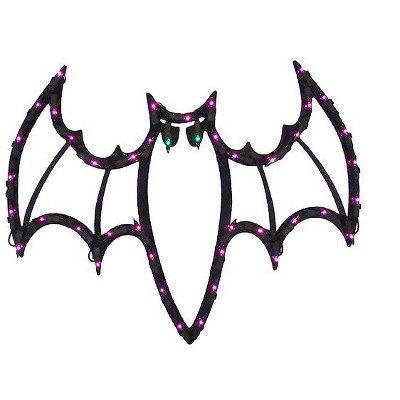 Impact Innovations 18" Prelit Bat Halloween Window Silhouette Decoration - Black