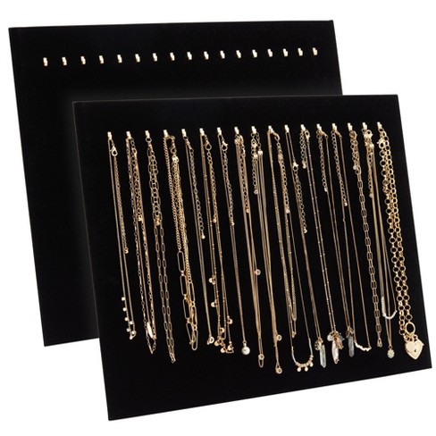 Juvale 3 Tier Black Velvet Jewelry Display Holder for Selling Bracelets,  Organizer Rack Stand for Necklaces, 12x9x7 in