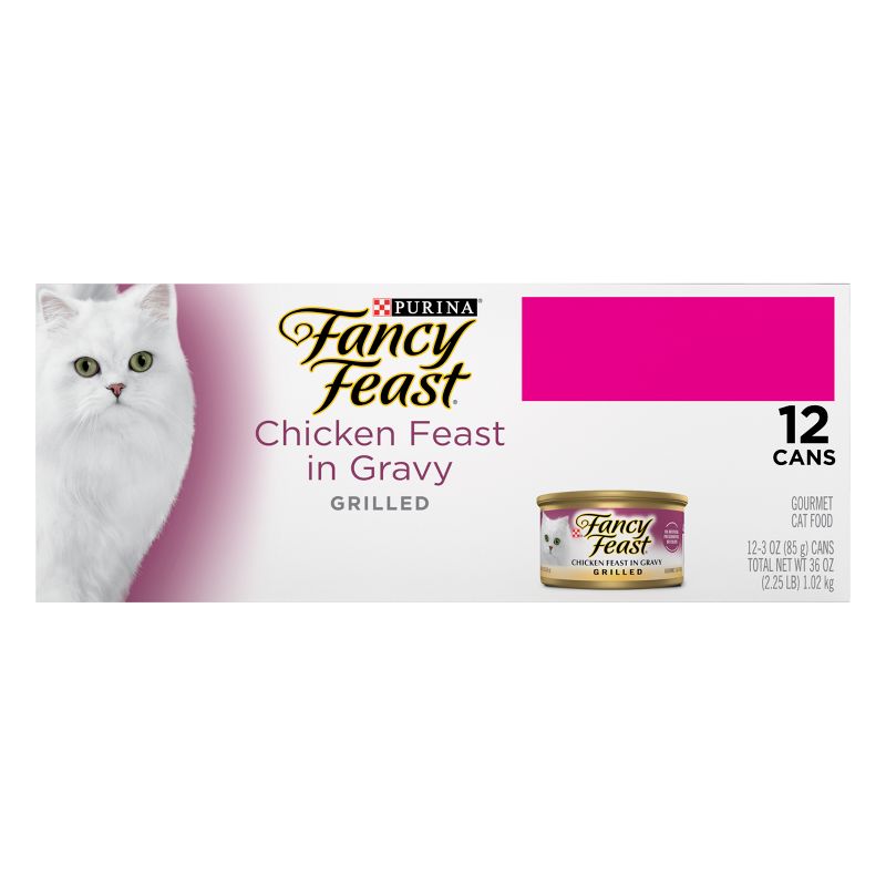Purina Fancy Feast Grilled Chicken Flavor Feast in Gravy Wet Cat Food Cans - 3oz/12ct Pack, 4 of 10
