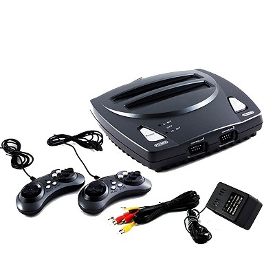 Retro-Bit 2 In 1 8-bit And 16-Bit Controllers AC Adapter And AV Cables Compatible with Sega Genesis cartridges