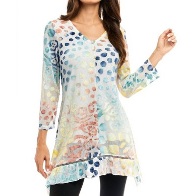 Women's Animal Print Burnout Tunic - Adore