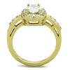 Slickblue Gold-Tone Oval CZ Ring – Halo Setting, Smooth Band, Engagement Look, Women’s Sizes 5-10 - 2 of 4