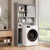 Toilet Storage Cabinet, Bathroom Shelves Organizer Space Saver Freestanding Restroom Shelf with Door, Anti-Tip Device Adjustable Shelf - 2 of 4