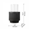 NAYSAYE Fountain Outdoor Round Ribbed Water Feature Modern Decorative for Garden Patio Lawn, Black and White, 20"*19.5"*50.6" - 3 of 4