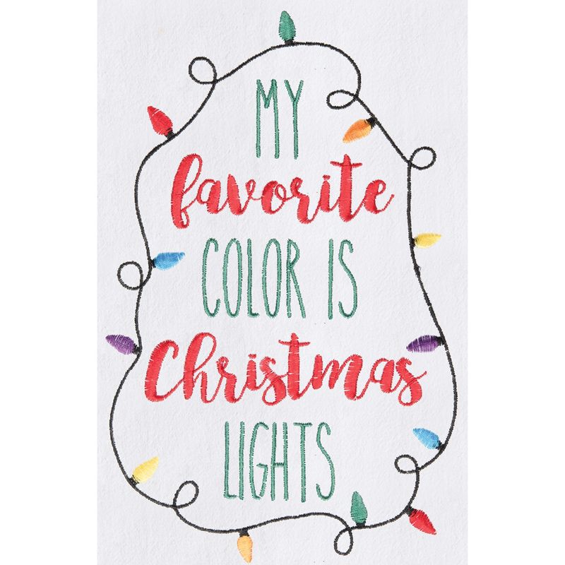 C&F Home "My favorite Color is Christmas Lights" Christmas Bulb String Lights Cotton Flour Sack Kitchen Towel  27L x 18W in., 2 of 3
