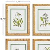 Plum & Post 11.75" x 15.75" White Floral Flowers Decorative Study Wall Art Prints w/ Bamboo Wrapped Frame, Set of 4 - 2 of 3
