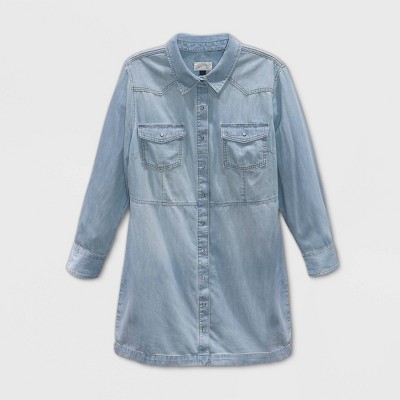 plus size denim dress target