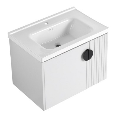 Modern Bathroom Vanity Cabinet With Sink, Wall Mounted Floating Bathroom Vanity And Sink Combo With Soft-Close Door