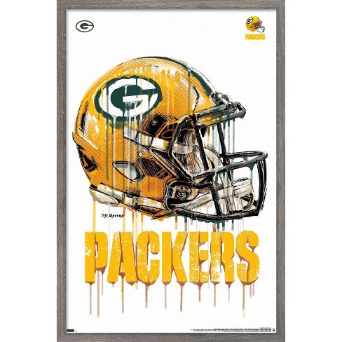 Trends International Nfl Green Bay Packers - Neon Helmet 23 Framed Wall  Poster Prints White Framed Version 22.375 X 34 : Target