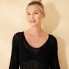 Women's Crochet Long Sleeve Mini Cover Up Dress - Shade & Shore™ - 3 of 4
