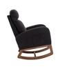 High Backrest Glider Rocking Chairs with Solid Rubber Wood Base Armrest for Living Room Bedroom - 3 of 4