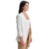 Versa Women’s Collarless 3/4 Sleeve Open Front Jacket – Semi-Fitted Ruched Sleeve Blazer for Office or Evening Wear - 4 of 4
