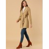 INSPIRE CHIC Women's Casual Shawl Collar Single Breasted Belted Overcoat - 4 of 4