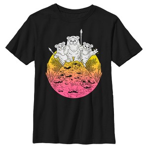 Boy's Star Wars: Return of the Jedi Ombre Ewok Scene T-Shirt - 1 of 4