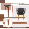 Swivel Dining Chairs Set Of 2 With PU Leather Seat, Mid Century Modern Bentwood Accent Chairs With 360 Degree Rotation-Maison Boucle - 3 of 4