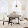 47" Round Dining Table for 4, Kitchen Dining Room Table with Sturdy Metal Frame, Wood Circle Kitchen Table for Space Saving - 2 of 4