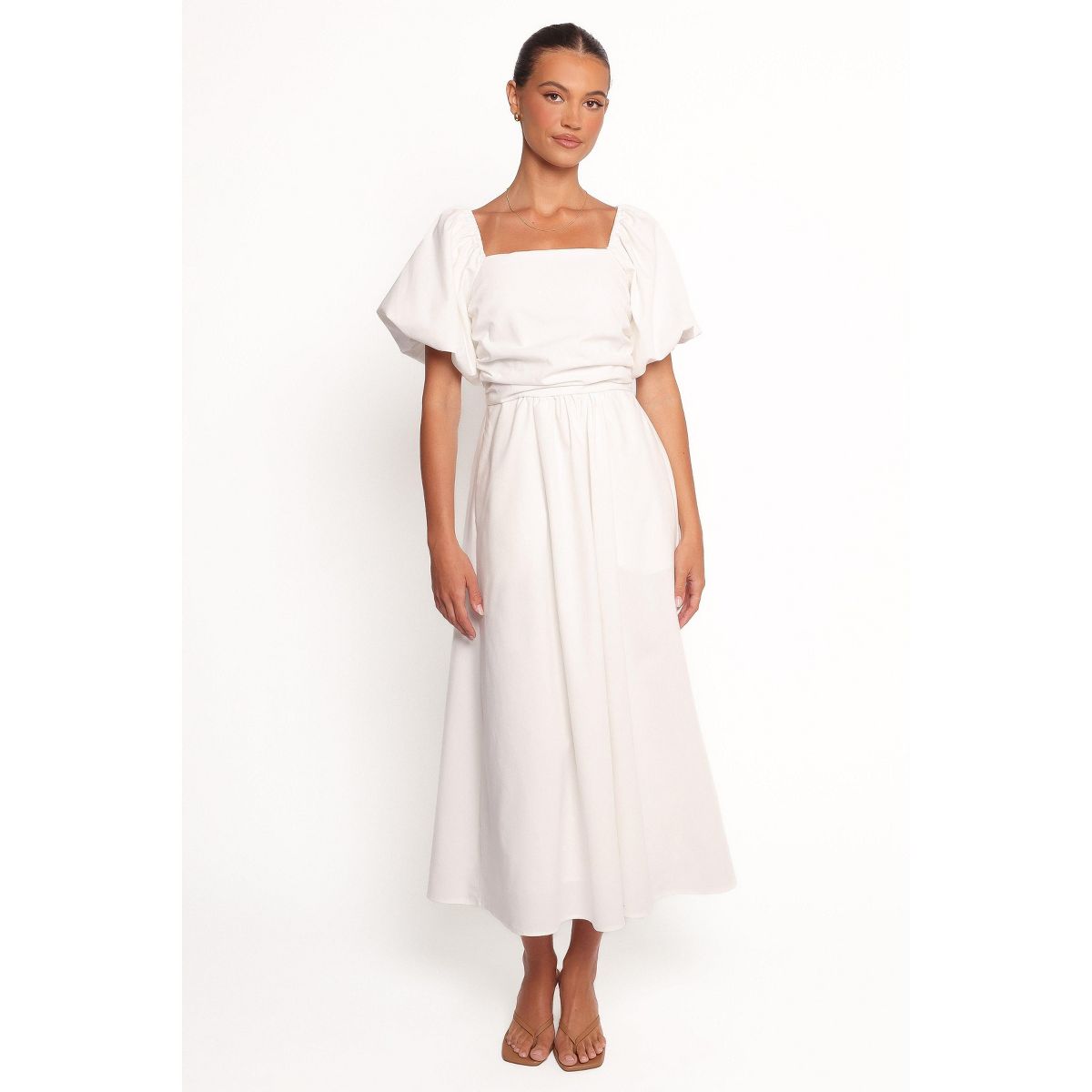 Clo Puff Sleeve Midi Dress
