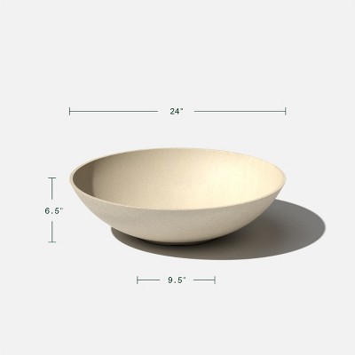 Sandstone 24" Round Plastic-Stone Indoor/Outdoor Planter
