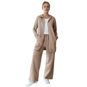 ellos Plus Size Wide Leg French Terry Sweatpant - 1 of 4