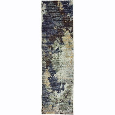 Oriental Weavers Evolution 8049B Navy/ Blue Indoor Area Rug - 2'6" x 12'