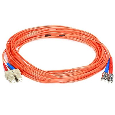 10M ST-LC Fiber Optic Patch Cable Corning Multimode Duplex 62.5/125 Orange OFNP 