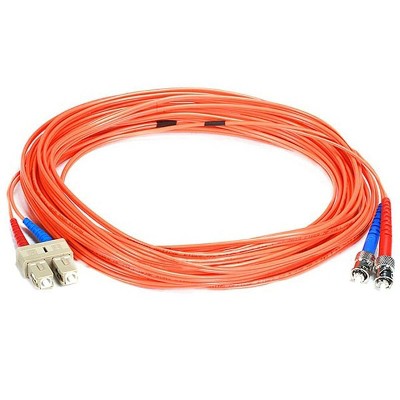 Monoprice OM1 Fiber Optic Cable - 15 Meter - Orange | SC/ST, UL, 62.5/125 Type, MultiMode, Corning, OFNR Jacket (Optical Fiber, Non-conductive, Riser)