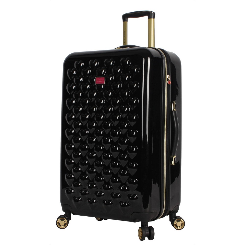 Photos - Luggage Betsey Johnson Expandable Hardside Medium Checked Spinner Suitcase - Heart 