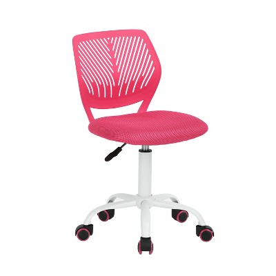 and White Adjustable Height Swivel Rolling Office Chair