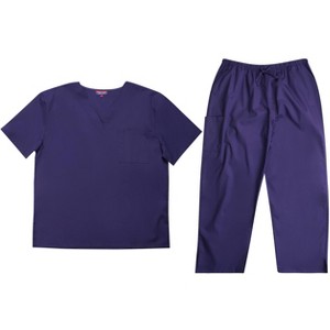 Tropi Mens Scrub Sets - Four Pocket Medical Scrubs Uniform (V-Neck with Cargo Pant) - 1 of 3