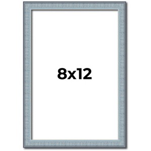 PosterPalooza | Photo Size Textured Blue Picture Frame - UV Acrylic, Foam Board Backing, Hanging Hardware - 1 of 4