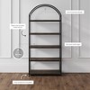 Nathan James 72" Haven 5 Shelves Arch Bookshelf Black Espresso - 3 of 4
