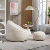 CAVINAS Microfiber Bean Bag Chair with Footrest,Lazy Sofa Chair with High Pressure Foam,Cozy Lounge Chair for Living Room - 4 of 4